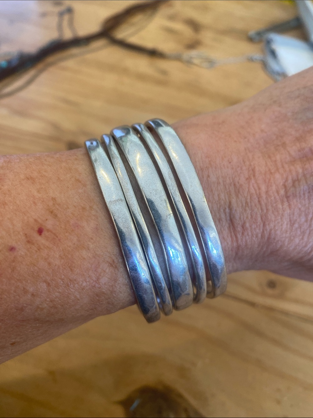 Lucky Brand Silver Multi-Band Cuff Bracelet
